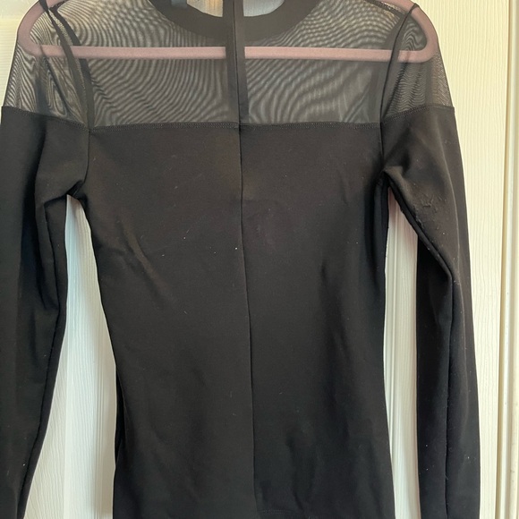 Venus Elegant Black Sheer Long Sleeve Top with Neck Embellishments Xsmall - Picture 7 of 8